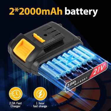 Акумуляторний шурупокрут-дрель 21V безщітковий 80Nm з набором аксесуарів 26-в-1, LED-ліхтар, кейс для дерева, металу, DIY