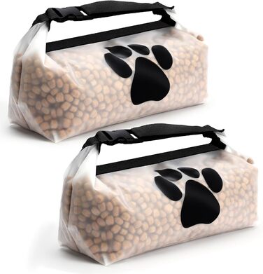 Набір мішечків для зберігання корму для собак BELLE VOUS (2 шт.) - сумка для корму, дорожній миска для собак, аксесуари для подорожей з собакою, складаний миска для корму та печива