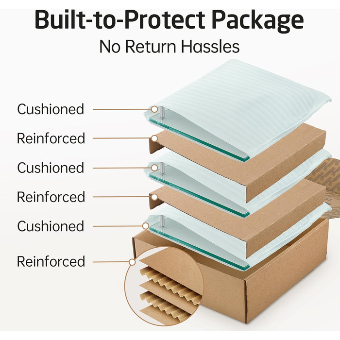 Скляна поличка для душу/ванної кімнати KES - настінна скляна поличка з нержавіючої сталі SUS304, BGS101A--P