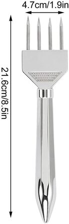 Stainless steel ice pick, 21.6 cm length, three tines, ice crusher for kitchen, bar, and restaurant