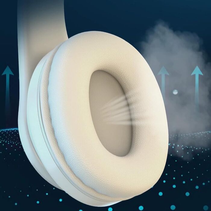 Бездротові Bluetooth навушники з LED підсвічуванням, складні, Bluetooth 5.0, радіус дії 10 м, стерео, мікрофон, зручні амбушюри (білі)