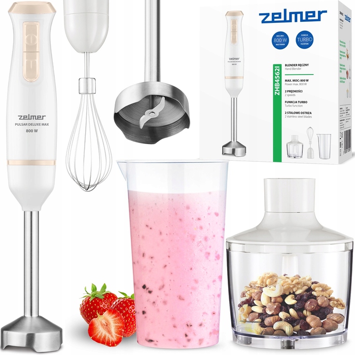 Погружний блендер Zelmer ZHB4562I Pulsar Deluxe Max, 800 Вт, функція Turbo
