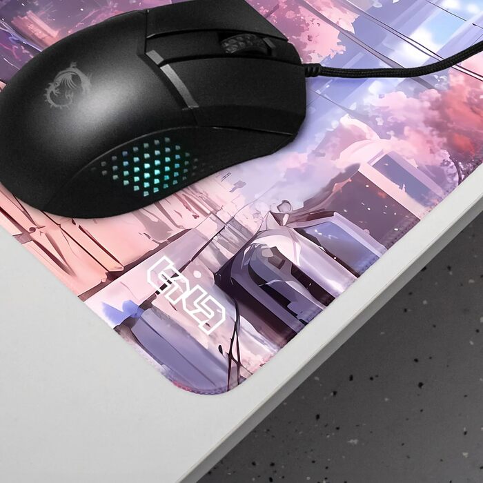 Tilt Premium килимок для миші XXL 1000x500x4 мм | Ігровий килимок для миші | Нековзна підкладка на стіл | Водостійкий мат для столу (30 x 30 см, Sakura City)