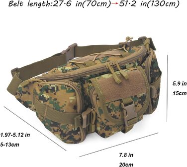 Тактична чоловіча поясна сумка Molle, водонепроникна, унісекс, для туризму, подорожей, бігу, кемпінгу (камуфляж 