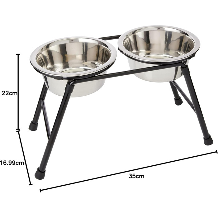 Подвійний годівниця для домашніх тварин Classic Pet Products з нержавіючої сталі, 300 мм, 2 x 1600 мл, VIT-36757 (3 шт.)