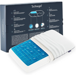 Ортопедична подушка для шиї Technogel New Generation Deluxe з гелем, антибактеріальна, для спини та бокового сну, з наволочкою
