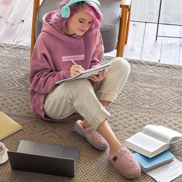 Жіночі тапочки YOLIS Flauschig: м'які, з підтримкою склепіння стопи, з піною Memory, теплі та зручні для дому та вулиці (42/43 EU, Рожевий)