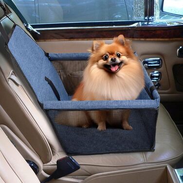 Автокрісло для собак: стабільне, дихаюче, знімне, для маленьких та середніх порід (Marineblau)