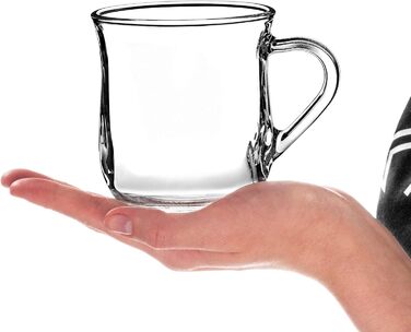 Набір склянок KADAX для чаю та кави (6 шт., 320 мл) - скляні чашки з ручкою для гарячих та холодних напоїв