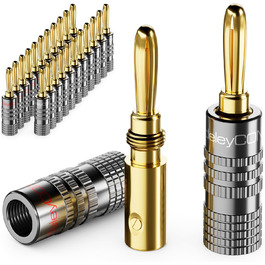 Набір бананових конекторів DeleyCON 24 шт. позолочені, для акустичних/динамічних кабелів, 0.75-4.5 мм, Hi-Fi аудіо, домашній кінотеатр Набір бананових конекторів DeleyCON 24 шт. позолочені, для акустичних/динамічних кабелів, 0.75-4.5 мм, Hi-Fi аудіо, домашній кінотеатр