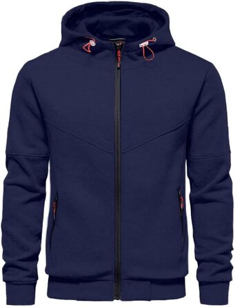 Чоловічий капюшонний світшот CTU, світшот, куртка, з довгими рукавами, фліс, на блискавці, розміри S-4XL (3XL, темно-синій)