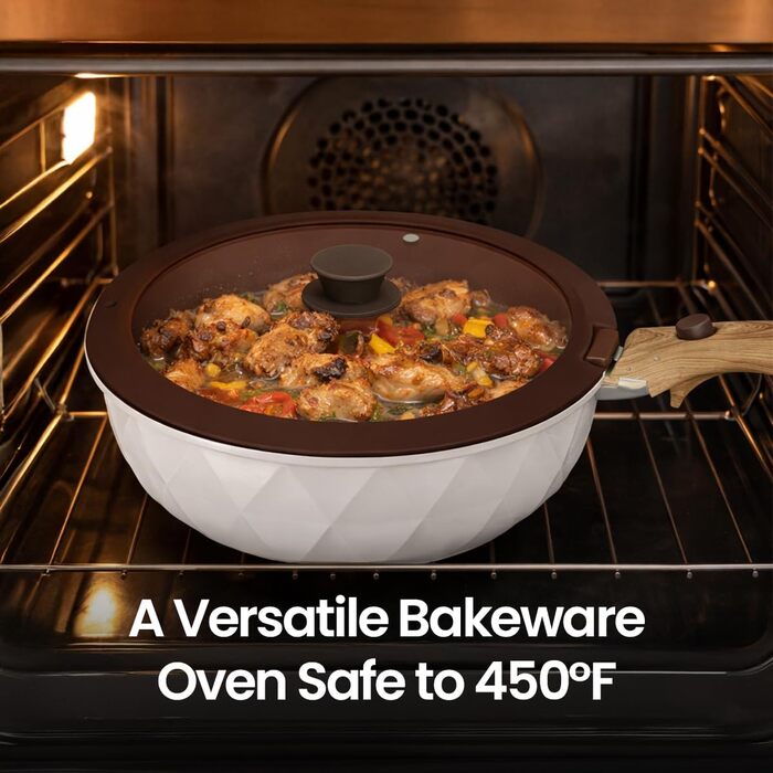 Набір посуду 9 предметів з антипригарним покриттям Diamant Beige: каструлі та сковорідки для всіх плит, включаючи індукційні. Без PFOA/PFAS