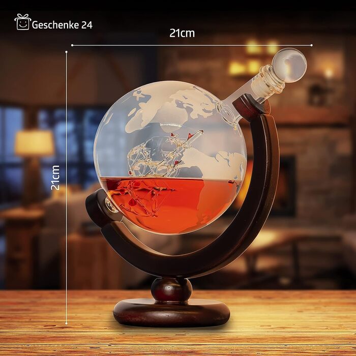 Whisky Decanter Globe | Whiskey Gifts for Men | Christmas Gifts for Men | Globe Decanter | Glass Decanter for Rum Vodka Bourbon | Gifts for Men Grandpa Uncle Dad | Birthday Gift