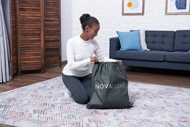 Надувний матрац Novaluxe з вбудованим електронасосом та подушкою, сірий 191x97x38 см