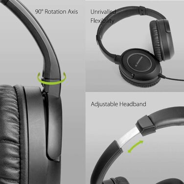 Навушники Avantree HF039 Over Ear для телевізора з довгим кабелем (5м), HiFi стерео, 3.5mm аудіовихід, регулювання гучності