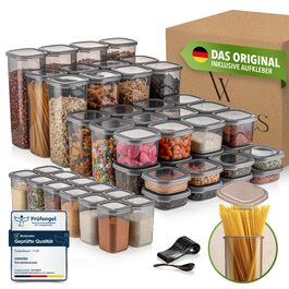 Набір контейнерів для зберігання продуктів Peggy 48 шт. з герметичними кришками. Контейнери для спецій, крупи, борошна, цукру. Організація кухні.