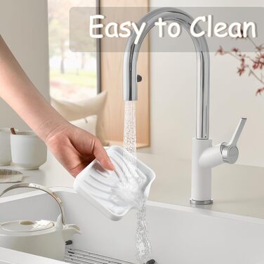 Силіконові мильниці з дренажем (2 шт.) для ванної, душу, кухні та тумбочки - білий колір