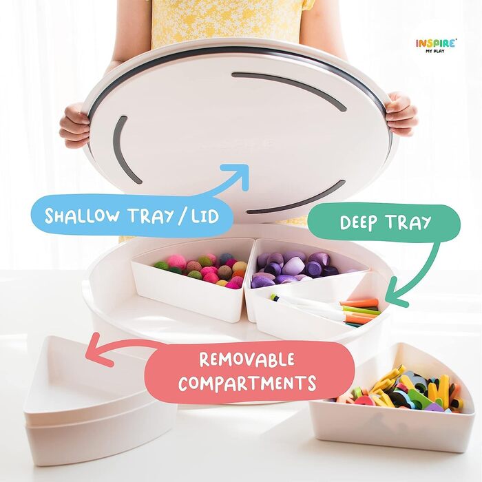 Inspire My Play - Tuff Tablet with Lid - Messy Play Tray for Toddlers - Sensory Play Bowls for Kids - Developmental Sensory Toy for Children with Disabilities