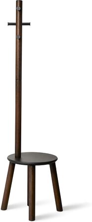 Umbra Pillar Coat Rack with Bench, Default_no_Selection_Value, White/Natural, One Size (Black/Walnut, Coat Rack with Bench)