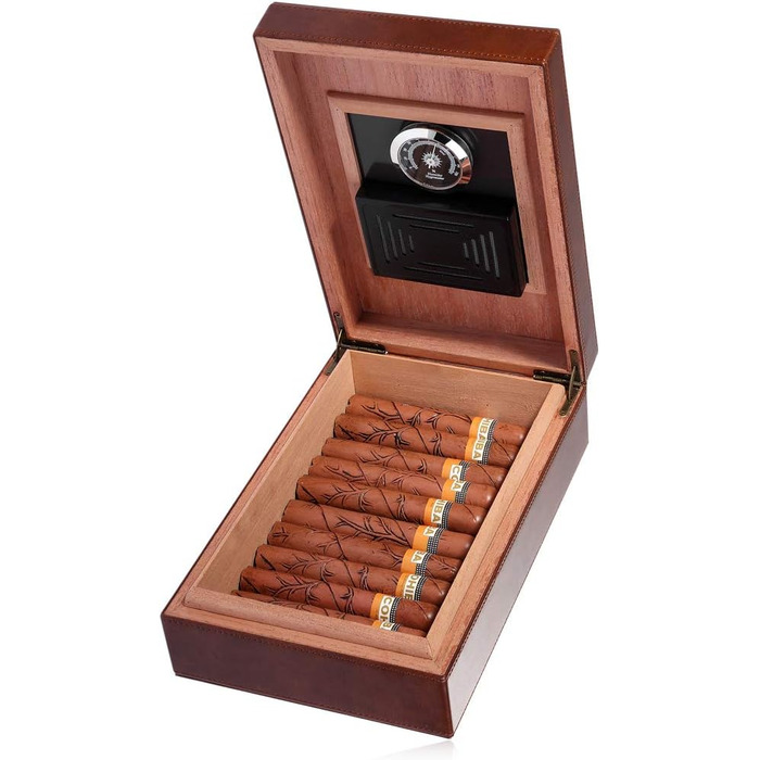 HUMIDOR MEGACRA для сигар: ручна робота, іспанська кедр, гігрометр, зволожувач, на 10-20 сигар