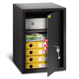 Сейф Homesafe HV15K з ключовим замком, вугільно-чорний сатин, 50x35x35 см