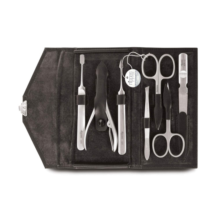 Набір для манікюру Nippes Solingen Locks, 7 предметів, нержавіюча сталь, шкіряний етиуі, Made in Germany