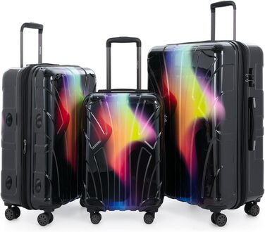 Чохол-валіза Suitline з жорстким корпусом, XL, 96-110 літрів, ABS матовий (Neon Red Yellow, SET)