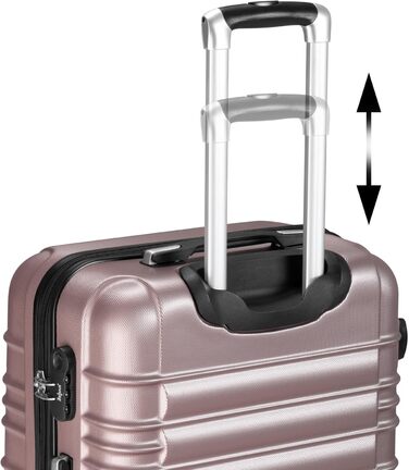 Набір валіз Zelsius 4 шт. Рожевий колір | ABS, з кодовим замком, 4 колеса, внутрішній роздільник | Ручна поклажа, набір валіз, trolley, велика валіза