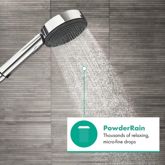 Душова лійка Hansgrohe Pulsify Select S з вибором струменів, ручна насадка, 3 струмені (Relaxation Version), діаметр 105 мм, захист від накипу, хром, 24110000