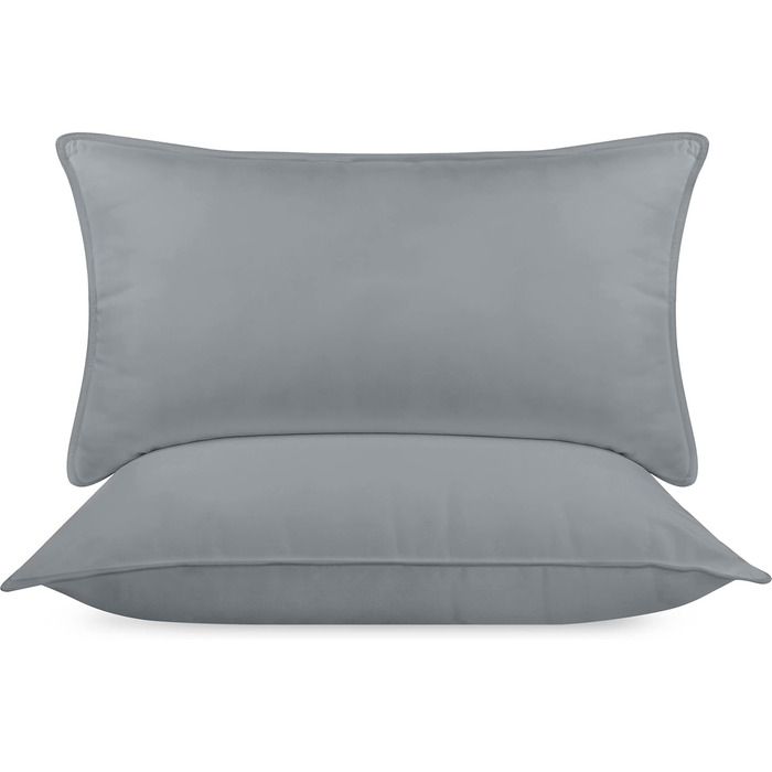Utopia Bedding Pillow Set (2-Pack), 40 x 80 cm Sleeping Pillow, Breathable and Soft Pillow (Grey) 40x80 cm (2 Pack) Grey 2