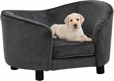Софа для собак Dunkelgrau від vidaXL, 69x49x40 см: плюшеве ліжко та диванчик для собак та котів
