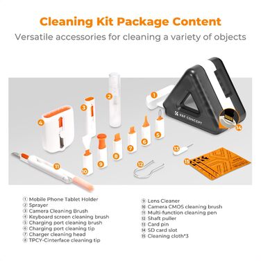 Набір для чищення електроніки K&F CONCEPT 25 в 1: AirPods, клавіатури, ноутбуки, навушники, телефони, камери