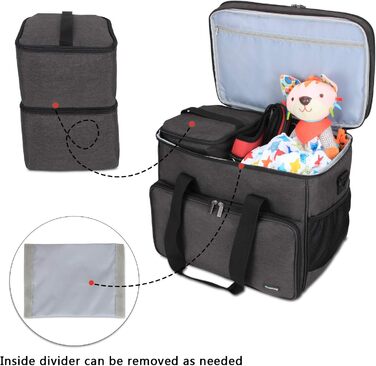 Сумка для собак Teamoy: переносна сумка для корму, ласощів, іграшок та інших речей. Ідеальна для подорожей, кемпінгу та прогулянок (Велика, чорна)