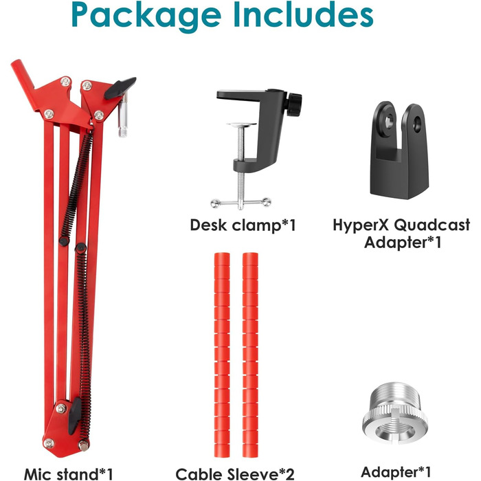 Кріплення для мікрофона HyperX QuadCast/ProCast червоне від YOUSHARES, професійний штатив-кріплення для мікрофонів