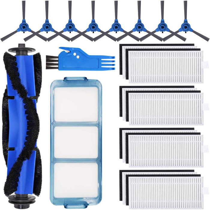 Запчастини для пилососів Eufy RoboVac 11S Max, 15C Max, 30C Max: 12 шт. (ролик, 4 фільтри HEPA, 6 бічних щітки, щітка для очищення)