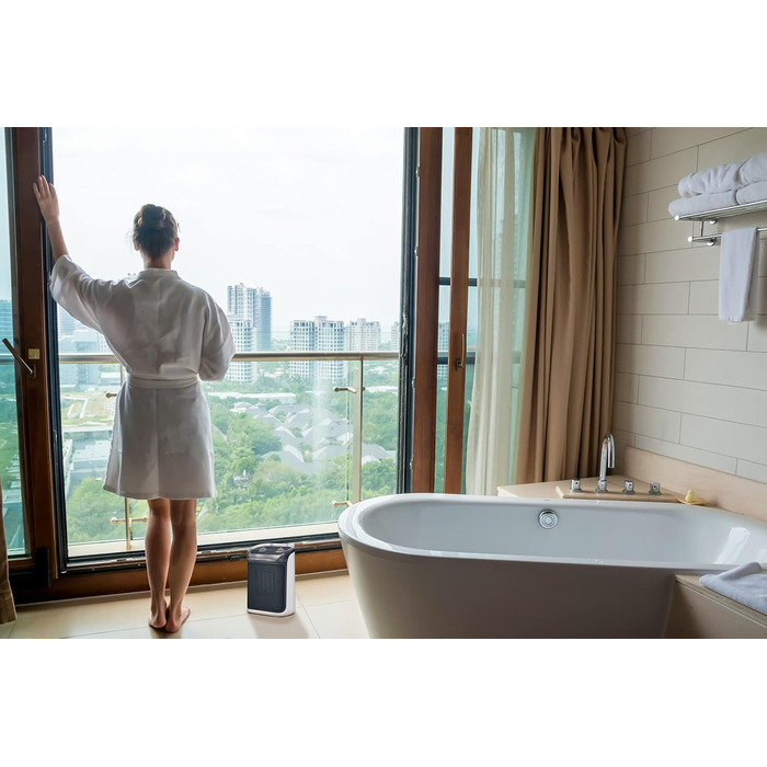 Електричний обігрівач Rowenta Instant Comfort Aqua SO6510F2: тихий, 1200-2400W, 2 режими, для ванної кімнати, сірий