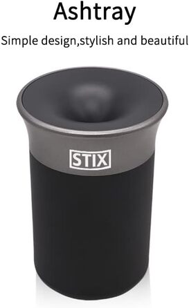 STIX-Becher Auto Aschenbecher (available in 2 colors) compatible with IQOS Iluma Prime One Terea, Duo 3 Heets, GLO Neo Tobacco Sticks - black/gray