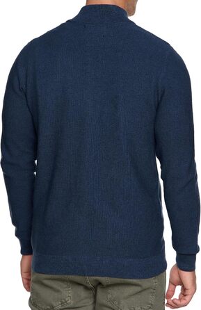 Чоловічий кардиган Indicode INWestmoon з коміром-стійкою | Тонкий в'язаний кардиган з бавовняної суміші (3XL, Navy)