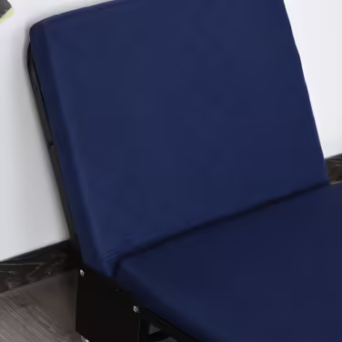 HOMCOM Folding Guest Bed 2-in-1 with Adjustable Headrest and Wheels, Steel Frame, Foam, Blue 184x65x26cm for Flexible Sleeping