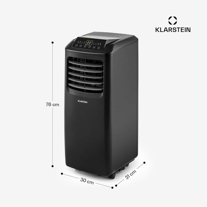 Klarstein Mobile Klimaanlage: 9000 BTU, 3-в-1 (клімат-контроль, вентилятор, осушувач), портативна для дому та офісу, білий/чорний