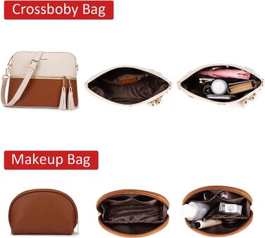 Сумка жіноча LOVEVOOK шопер шкіряний 3 в 1 бежево-коричнева, велика містка сумка на плече