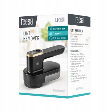 Бездротова машинка для видалення ковтунів Teesa LR40 LED: 3 швидкості, 6 ножів