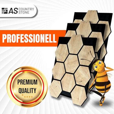 Акустичні настінні панелі AS Country Stone® з натурального дерева, 80x65 см, шумопоглинаючі декоративні панелі для офісу та дому (4 шт., колір Karina)