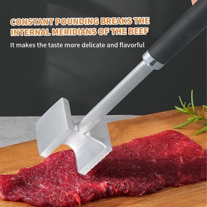 Ніж-толочок Fleischhammer 27см з подвійним боком для м'яса, товчених шніцелів, стейків, курки та свинини. Миється в посудомийній машині.