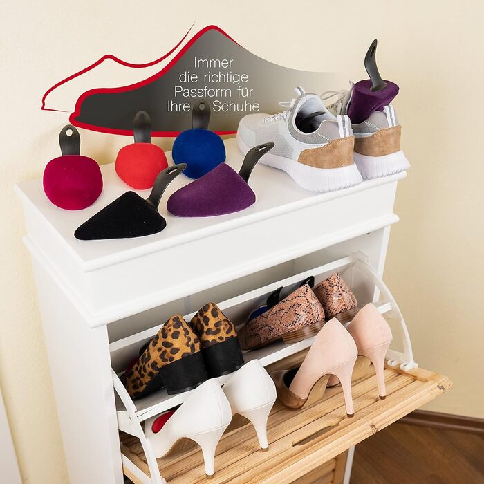 MTS care LISA Basic Velours Pumps Size 36-38 - Foam Shoe Stretcher for Women, 5 Pair Set - Shoe Stretcher Keeps Shoes in Shape - Perfect Fit & Freshness