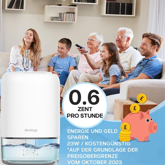 Компактний міні-зволожувач повітря - електричний, енергоефективний, видаляє плісняву та конденсат (1100 мл, білий)