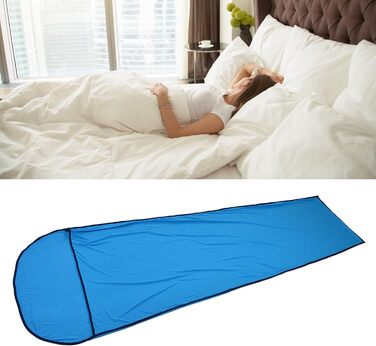 Qukai Elastic Sleeping Bag Liner Ultralight Sleeping Bag Liner Multifunctional Elastic Travel Sheet for Outdoor Camping Compact Design Blue