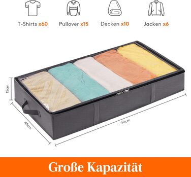 Коробки для зберігання під ліжко Lifewit (2 шт), сірі, 65 л