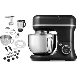 Кухонна машина MEDION MD18430: Міксер, м'ясоподрібнювач, 3 в 1, 5 л чаша з нержавіючої сталі, 1200 Вт, натерти, нарізати, цифровий дисплей, 18430