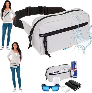 Сумка на пояс, бананка Wimmerl Elephant 12827, водонепроникна, унісекс, для міста та активного відпочинку (Off White Hellbeige)